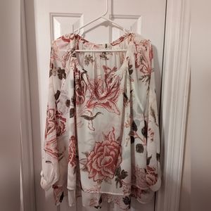 Lucky Brand floral blouse Pnk2